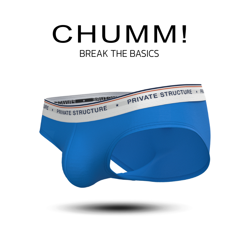 Private Structure กางเกงชั้นในชาย รุ่น CHUMM! Mid Waist Brief - Blue Colbolt [4630]