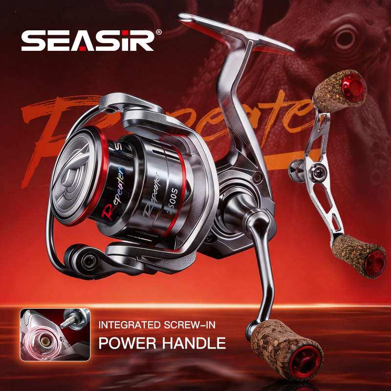 SEASIR Repeater ลูกกลิ้งสปินนิ่ง แขนหมุนคู่ ถ้วยสายตื้น เหมาะสำหรับการยิงระยะไกล ฮอลด์พาวเวอร์ ทนต่อการกัดกร่อนจากน้ำเกล