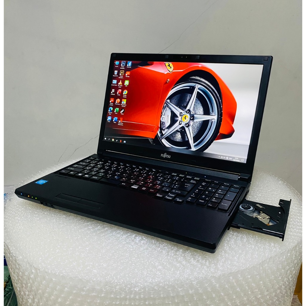โน๊ตบุ๊คมือสอง Notebook Fujitsu A576/p Cpu 3855(RAM:4GB/HDD:500GB) ขนาด15.6 นิ้ว ดูหนังฟังเพลงทำงานไ