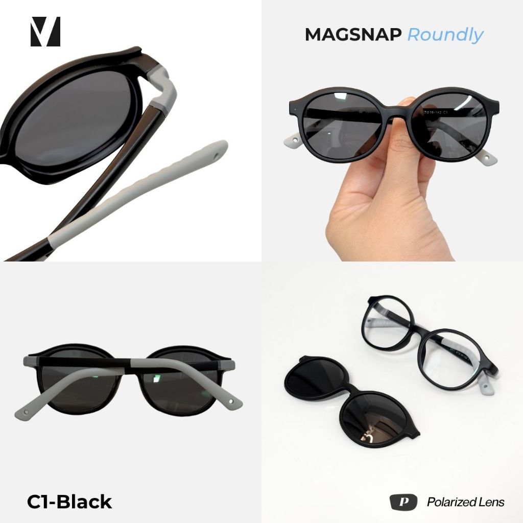 vanta. نظارة MagSnap Roundly بفلتر أزرق مع كليب مستقطب للأطفال — صورة 8