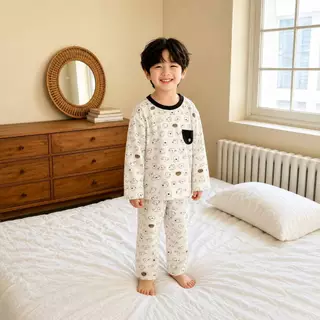 ชุดนอนเด็ก Premium Cotton Littlewinstory ผ้านุ่ม อบอุ่น สำหรับเด็กชายและเด็กหญิง Size 90-120