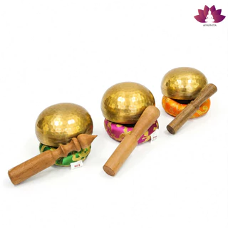 ขันทำสมาธิ ธิเบต Singing Bowl . หมอนรองเป็นแบบคละสี