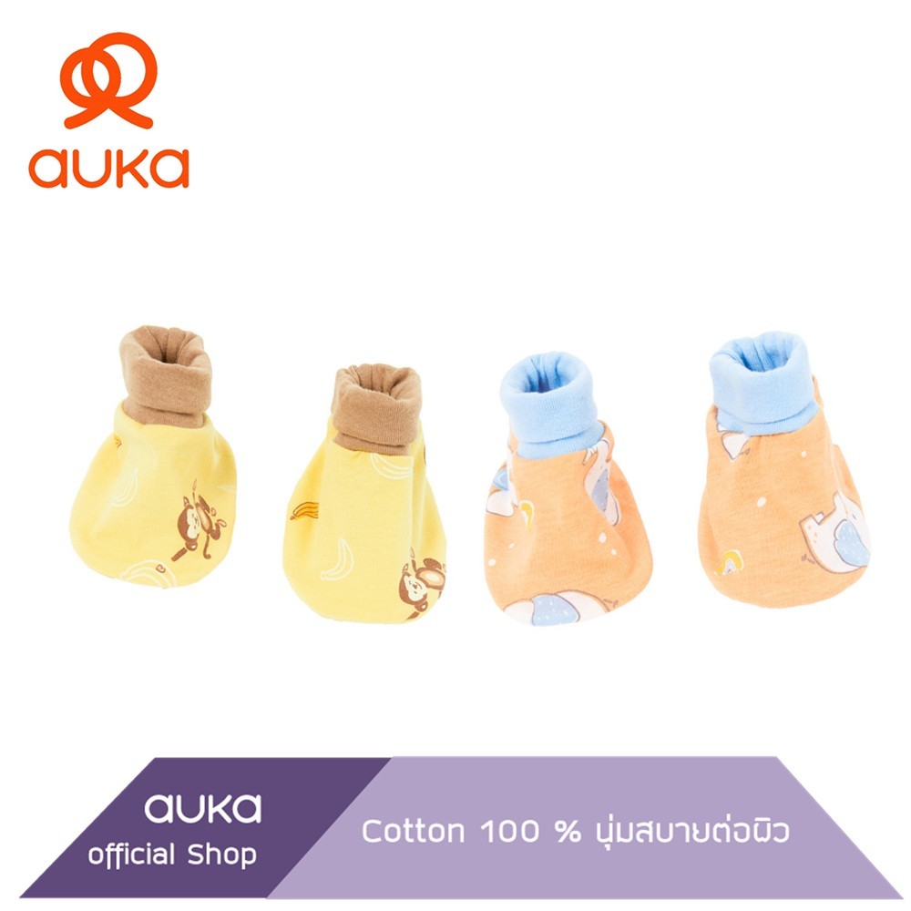 Auka .ถุงเท้าเด็กอ่อน ขนาด Free Size แรกเกิด- 3 เดือน Hi Buddy