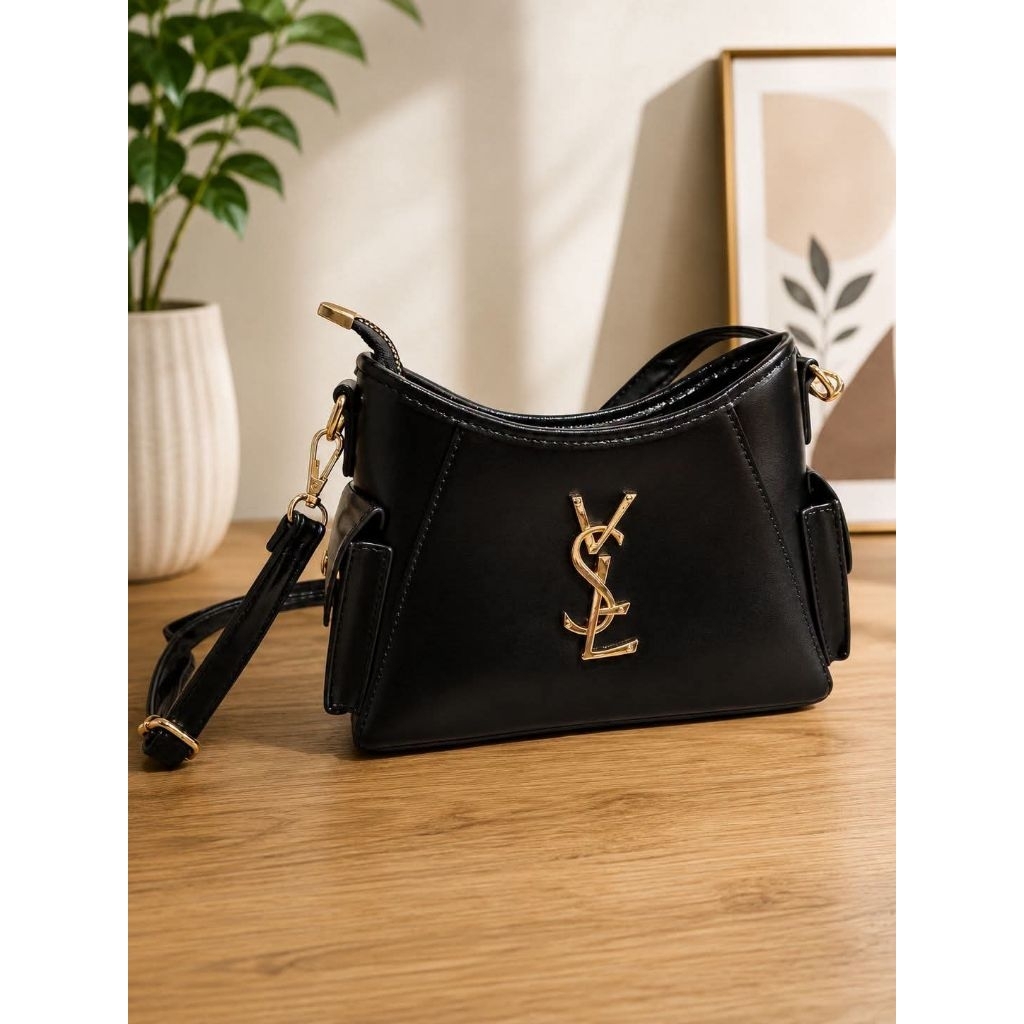 [พร้อมส่ง] YSL กระเป๋าสะพายข้างสไตล์ลักชูรี ดีไซน์เรียบหรู  สีดำคลาสสิก