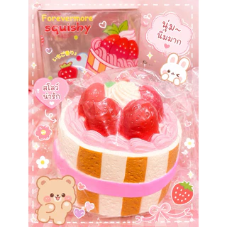 สกุชชี่เค้กหน้าสตอเบอรี่🍓น่ารักมาก (พร้อมส่งในไทย)