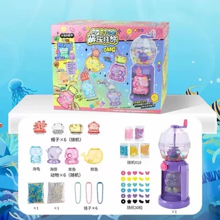 (พร้อมส่งจากไทย) Squishy Maker DIY kit ชุดทำสกุชชี่ 4ตัว พร้อมของตกแต่ง ของขวัญวันเกิด พวงกุญแจ