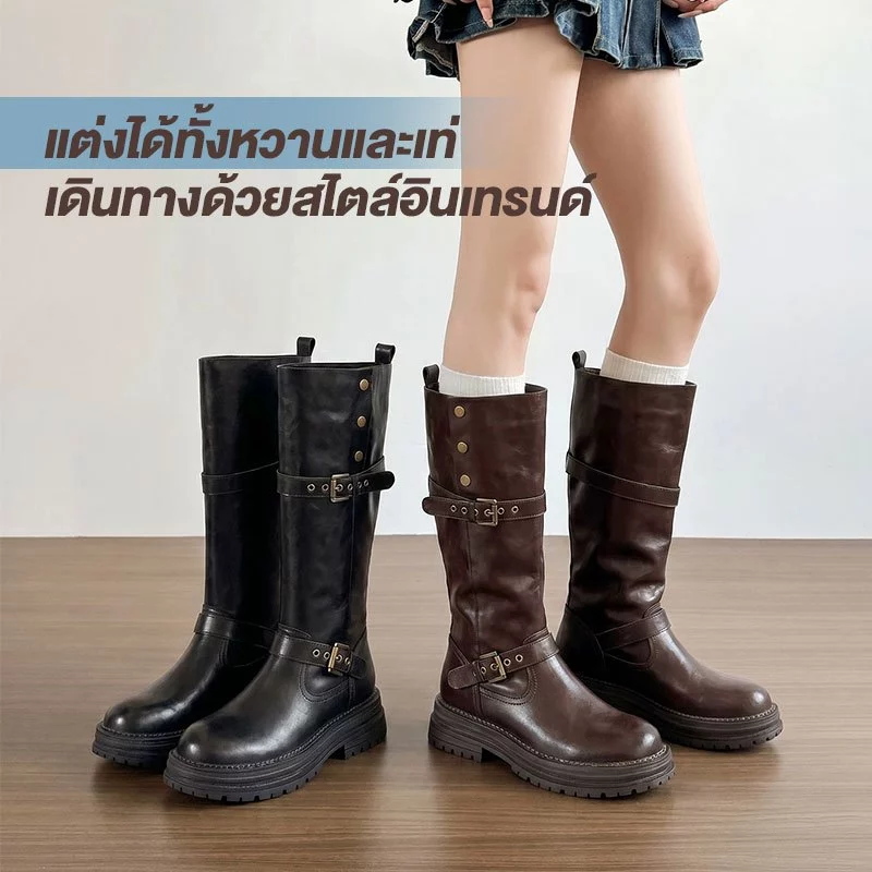 ✨แคชชวล รองเท้าบู๊ทแฟชั่นสำหรับผู้หญิง 1.77 นิ้ว