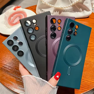 เคสแม่เหล็ก เคส For Samsung A57 A06 A07 A16 A17 A37 A55 A56 A26 A15 A35 A36 A05 S23 S24 S25 S26 FE Ultra พร้อมฟิล์มเลนส์