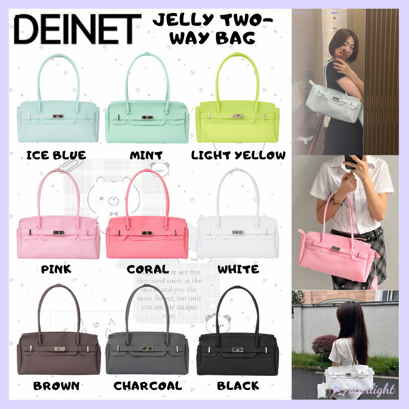 💥💥DEINET JELLY TWO-WAY BAG Jelly Bag ถุงเยลลี่ กระเป๋าโท้ท Shoulder ✨PVCไม่มีแบรนด์