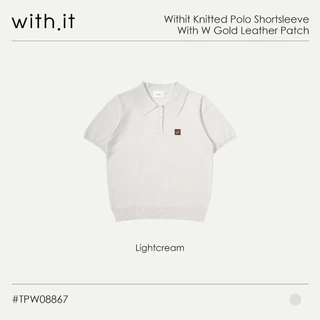 Withit Knitted Polo Shortsleeve With W Gold Leather Patch เสื้ือโปโลแขนสั้นปักโลโก้หนังวิทอิท - TPW08867