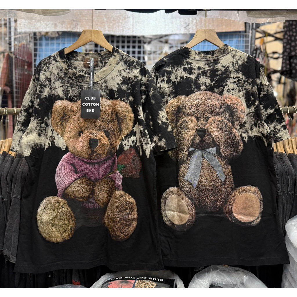 #ป้ายClub bkk เสื้อยืดผ้าฟอกงานOver size งานผ้านิ่มไม่ลอกน้า