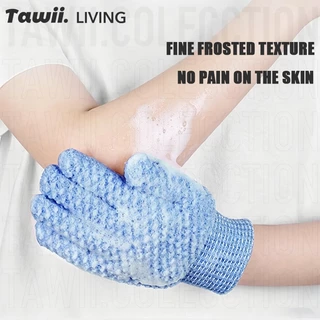 Tawii. ถุงมือขัดผิว ถุงมืออาบน้ํา ขัดผิว ขจัดเซลล์ผิวเก่า ใช้ขณะอาบน้ำ Shower Gloves