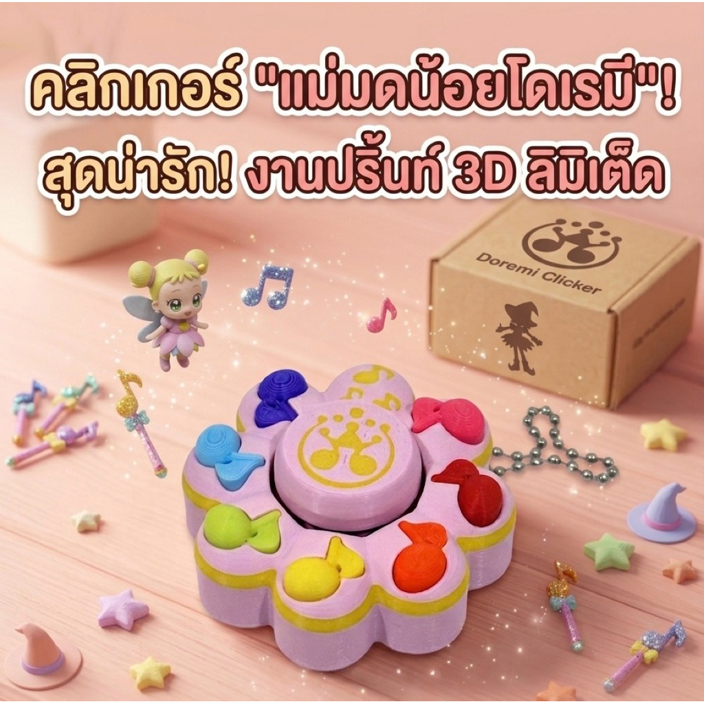 Clicker แม่มดน้อยโดเรมีสุดคิ้วท์ พร้อมส่ง