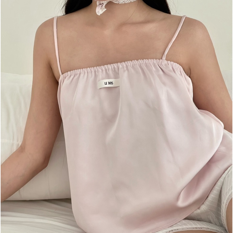 LE DOS - Rosé Satin Set ( Tank top & Shorts ) เสื้อสายเดี่ยว & กางเกงขาสั้น
