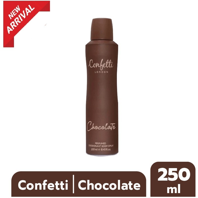 Confetti London Body Spray Chocolate 250ml บอดี้สเปรย์ผู้หญิง กลิ่นหอมหวานน่ากิน ละมุนตลอดวัน
