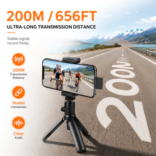 Saramonic Air SE ไมค์ไร้สาย AIตัดเสียงรบกวน 40dB 2-in-1 หนีบปก/มือถือ Hi-Res48kHz ระยะ 200m สำหรับ iPhone Android กล้อง