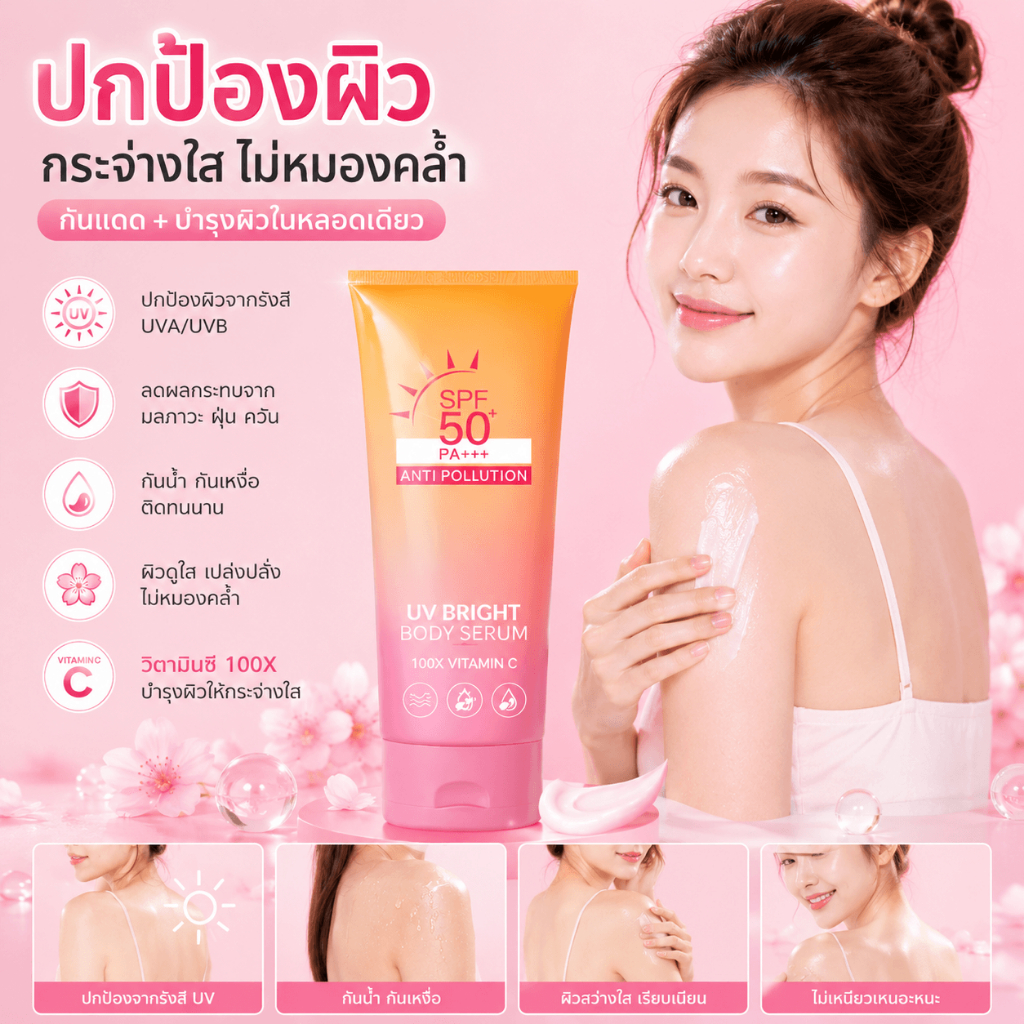【ซื้อ 1 แถม 1】【COD】ครีมกันแดด SPF50+ PA+++ กันน้ำ ผิวกระจ่างใส ลดหมองคล้ำ ไม่เหนียวเหนอะหนะ