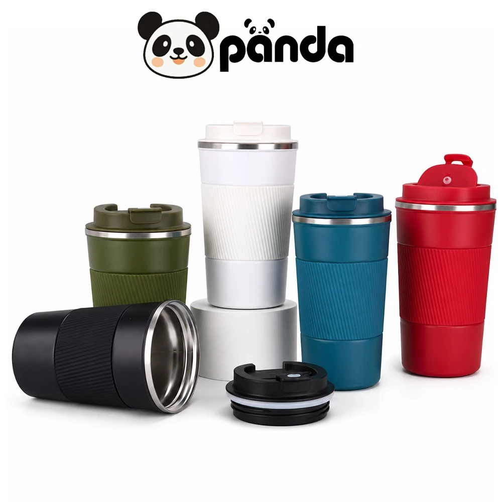 PANDA แก้วกาแฟพกพา เก็บความเย็น แก้วกาแฟ แก้วเก็บอุณหภูมิ สแตนเลสแบบพกพา น้ำสแตนเลส 510ML