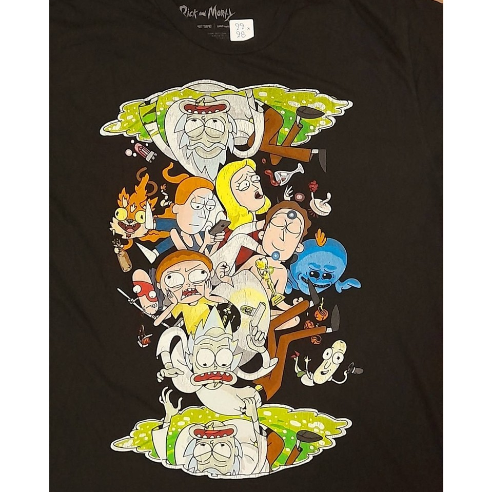 เสื้อยืดมือสอง - Size –L Rick And Morty Portal Loop