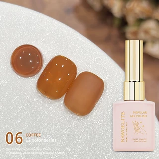 Nawoelite เล็บเจล สีทาเล็บเจล ทําเล็บ เจลทาเล็บสีลาเต้ 12 สี เนื้อเนียนละมุนเหมือนครีม ต้องใช้ไฟ LED/UV