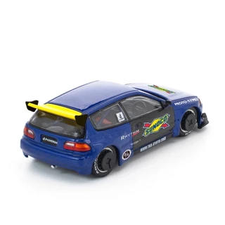 PR640365 - POPRACE 1/64 PANDEM CIVIC EG6 BLUE BLACK DIECAST SCALE MODEL CAR