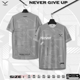 NEVER GIVE UP ใหม่เสื้อคอกลมเนื้อผ้าคุณภาพใส่สบายใส่ได้ชายหญิง 5 สี