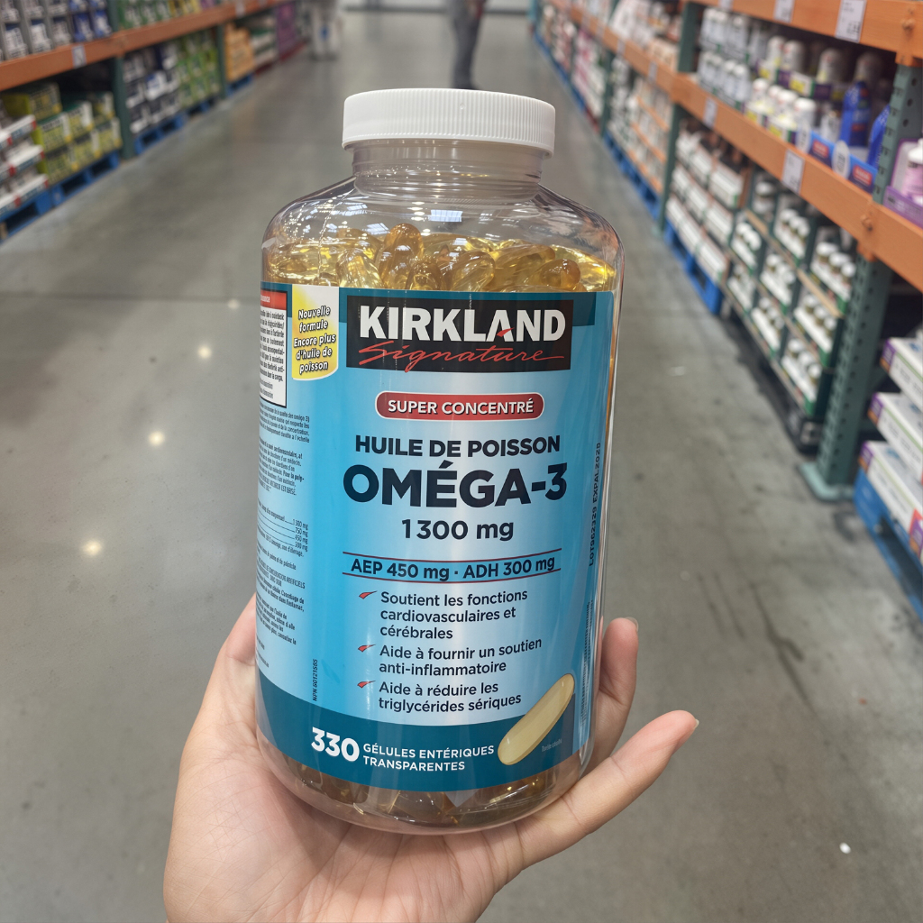 (Exp.09/2029)Kirkland Fish Oil OMEGA-3 fish oil 1300mg 330 Softgels