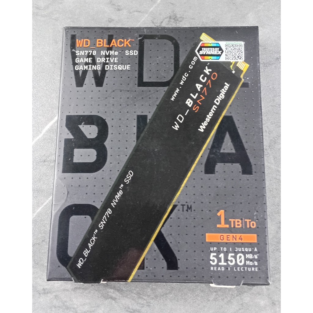 1 TB SSD (เอสเอสดี) WD BLACK SN770 - PCIe 4x4NVMe M.2 2280 (WDS100T3X0E)