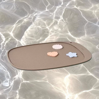 (พร้อมส่ง) Hako Hako Silicone Bar Mat ซิลิโคนบาร์แมท พร้อมตัวจุ๊บ (วงกลม,หัวใจ,ดาว) , (วงกลม)