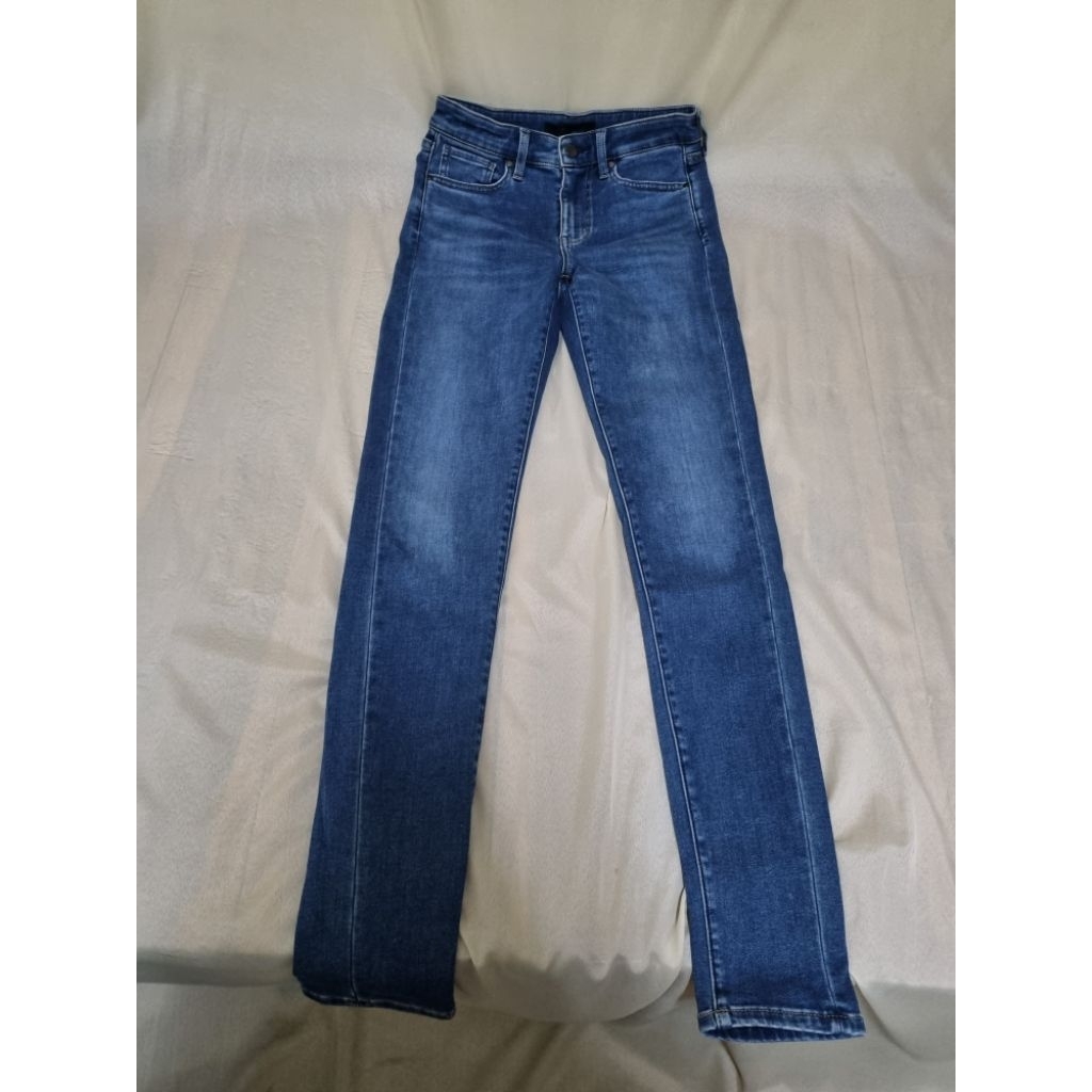 A593 Uniqlo Heattech กางเกงยีนส์ผู้หญิงมือสองแบรนด์แท้สภาพ 90%