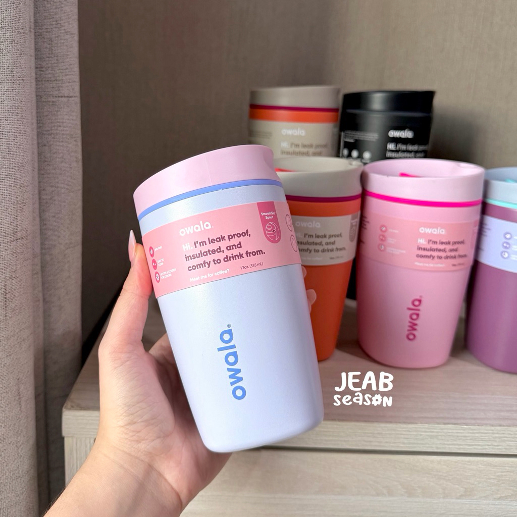 (ลิขสิทธิ์ของแท้) โอวาล่าแก้วกาแฟ Owala Smoothsip 12/20oz. | กระบอกน้ำเก็บความเย็น Owala