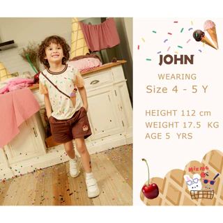 Mix Me เสื้อยืดคอกลม พิมพ์ลาย แต่งกระเป๋าไอศครีม ผ้า Jersey 100%Cotton เด็กชาย อายุ 1-7 ปี เสื้อผ้าเด็ก รุ่น 400514