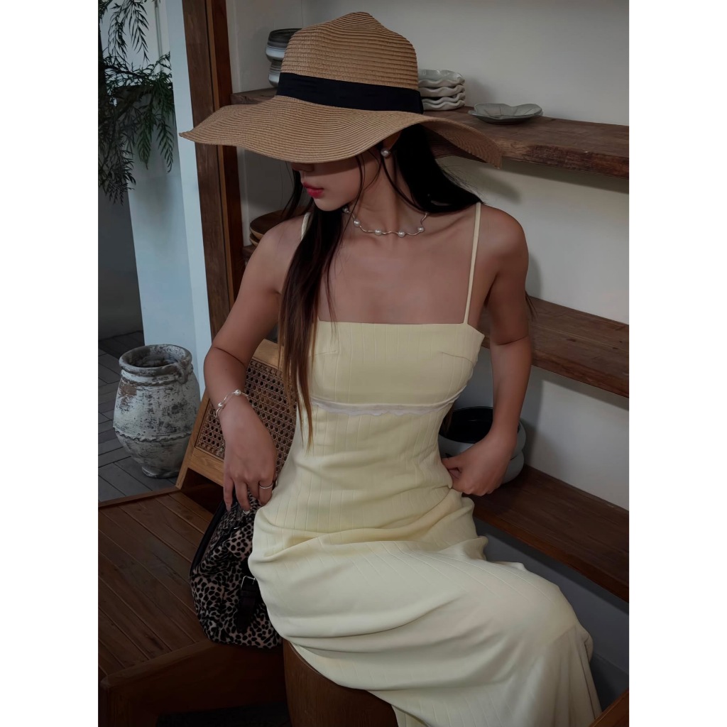 Halfdayoff.co Bella Maxi Capri Dress เดรสแม็กซี่สายเดี่ยว เดรสยาว เดรสเที่ยวทะเล เดรสคาเฟ่ เดรสรีสอร์ท เดรสออกงาน Old Mo