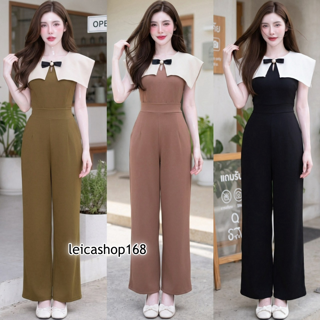 สินค้าพร้อมส่ง ชุดเซตออกงาน ผ้าวูลเวฟทรูโทน เสื้อแต่งคลุมไหล่ระบาย แต่งโบว์อกแต่งกระดุมมุก ทรงเข้ารูป+กางเกง