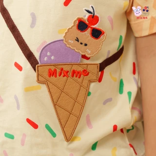 Mix Me เสื้อยืดคอกลม พิมพ์ลาย แต่งกระเป๋าไอศครีม ผ้า Jersey 100%Cotton เด็กชาย อายุ 1-7 ปี เสื้อผ้าเด็ก รุ่น 400514
