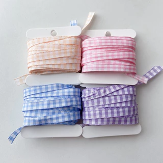 ♡ พร้อมส่ง | (5 หลา) Pastel Scott Ribbon โบว์ ริบบิ้น สก็อต พาสเทล ขนาด 7 mm / 0.7 cm