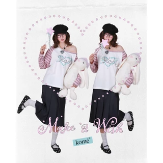 kome.offi เสื้อแขนยาวปาดไหล่โอเวอร์ไซส์ รุ่น yume top