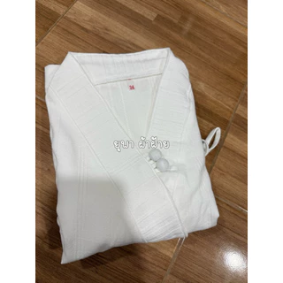 เสื้อป้ายเจ้านางผ้าฝ้ายด็อบบี้แขนสามส่วน