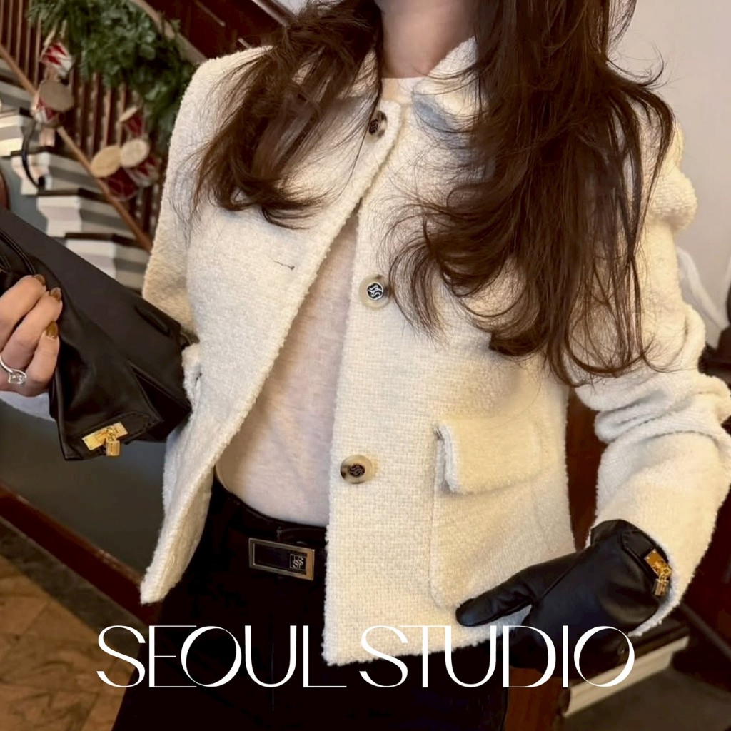 SEOUL STUDIO TWEED BLAZER By Seoulstudio