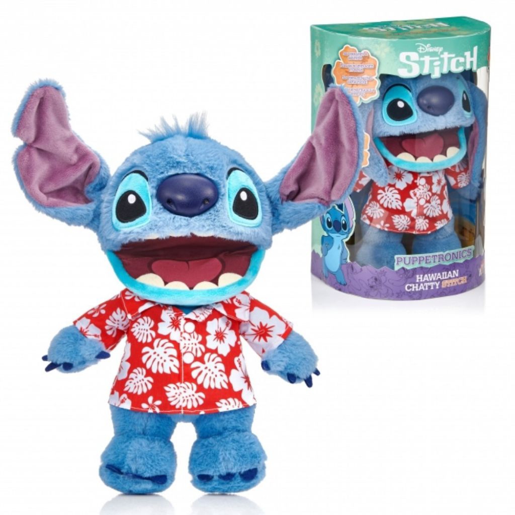 Disney Stitch Puppetronics Hawaiian Chatty Stitch ตุ๊กตาสติทช์เพื่อนรัก Interactive Plush w/ Puppet 