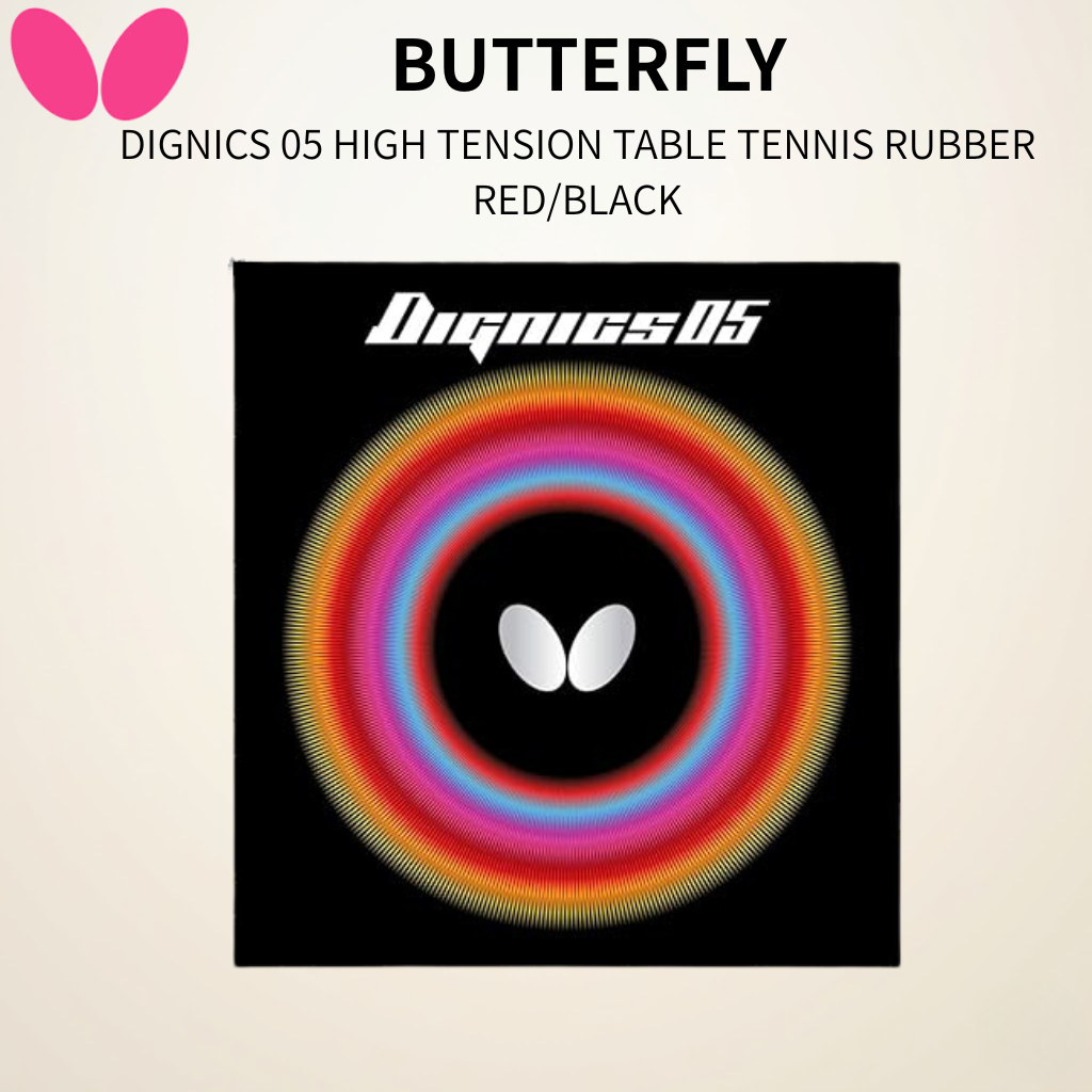 Butterfly Dignics 05 High Tension Table Tennis Rubber - Red & Black (Thick)