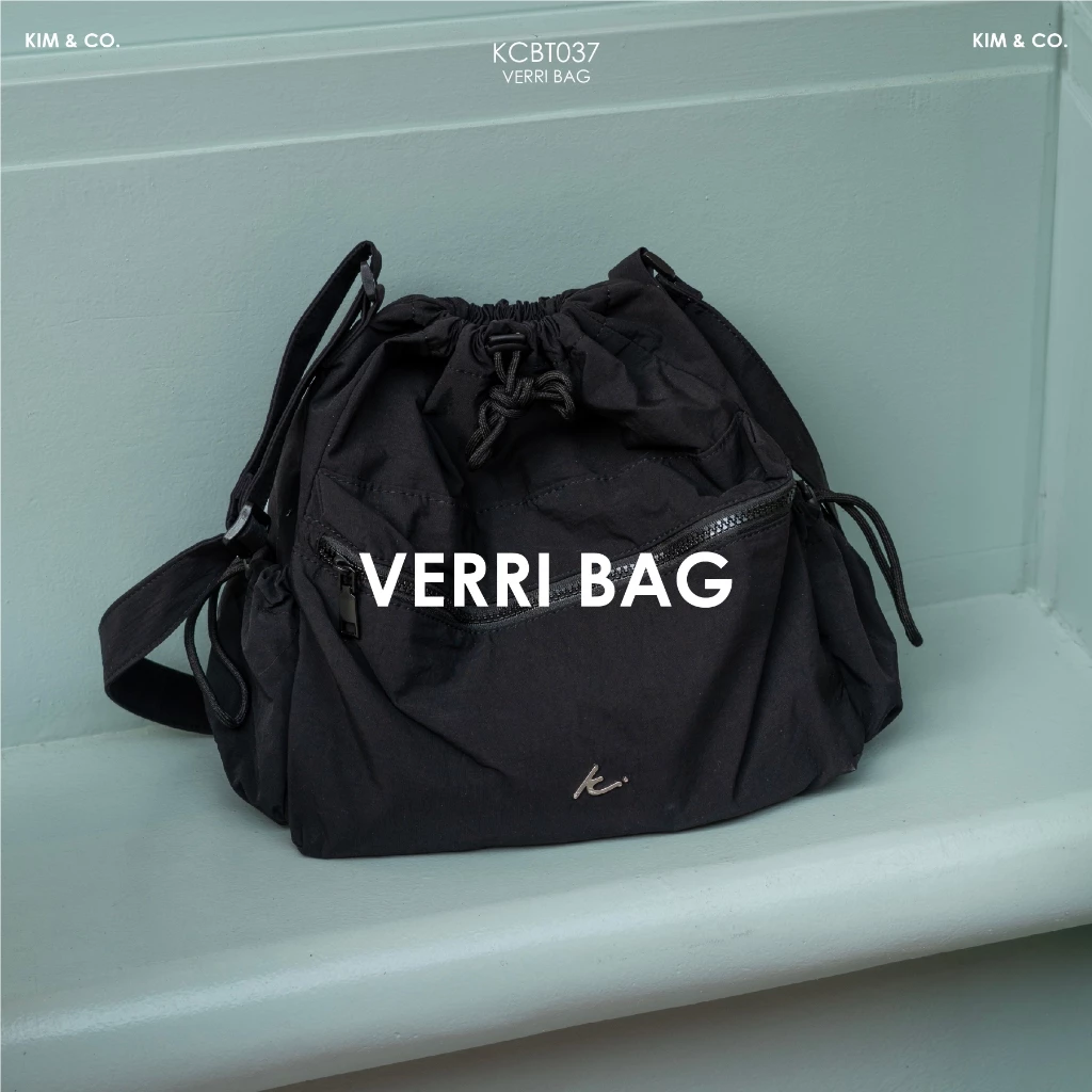 KIM&CO. ORIGINAL – KC. VERRI BAG (KCBT037) กระเป๋าสะพายผู้หญิง ทรงถังเชือกรูด กระเป๋าสะพายข้างไนลอนกันน้ำ น้ำหนักเบา