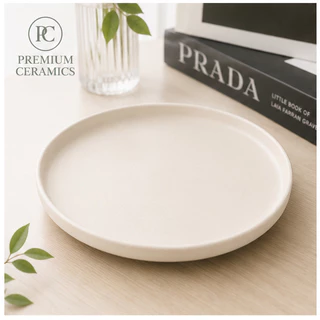 จานสีครีม จานเกาหลี จานสไตล์มินิมอล จานคาเฟ่ จานอาหาร ขนาด3.5-11นิ้ว (Set สีครีม) งานเซรามิกอย่าดี หนา ทนทาน