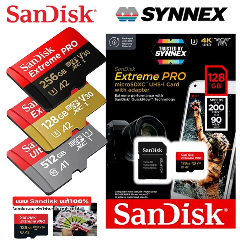SanDisk Ultra / Extreme / Extreme Pro microSD Memory Card A2 V30 (32G/64GB/128GB/256GB/512GB/1TB)