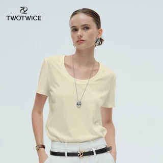(พร้อมส่ง) Twotwice - Nordic Base Tee เสื้อยืดคอเปิดทรงเบสิก