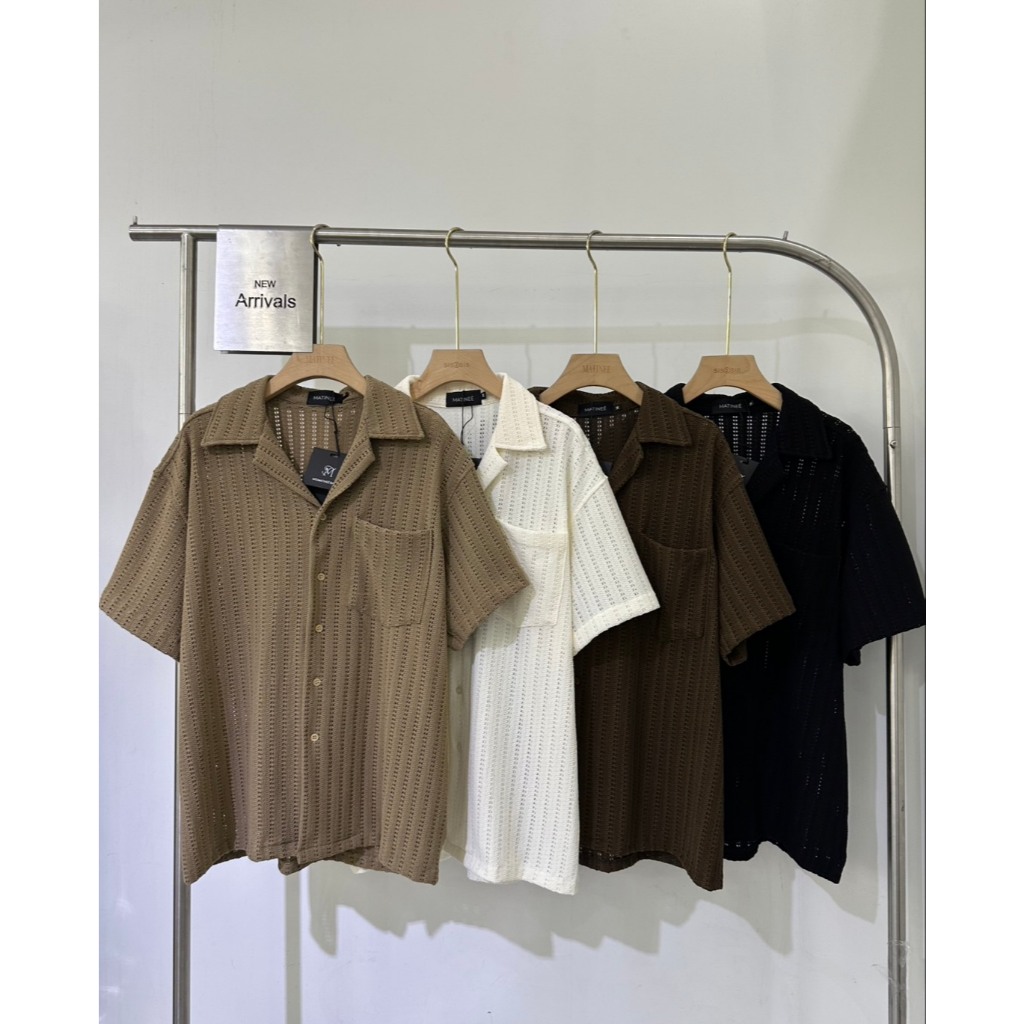 เสื้อเชิ้ตผู้ชาย เสื้อเชิ้ตลายทางผู้ชาย หกสีพร้อมส่ง ดีไซน์เรียบหรู ใส่สบายทุกโอกาส
