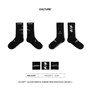 ถุงเท้าวิ่งแบบรองรับการกระแทกใต้ฝ่าเท้า | Culture Essential Running Crew Socks | ถุงเท้าแฟชั่น ถุงเท้าคอตต้อน ถุงเท้าบาส