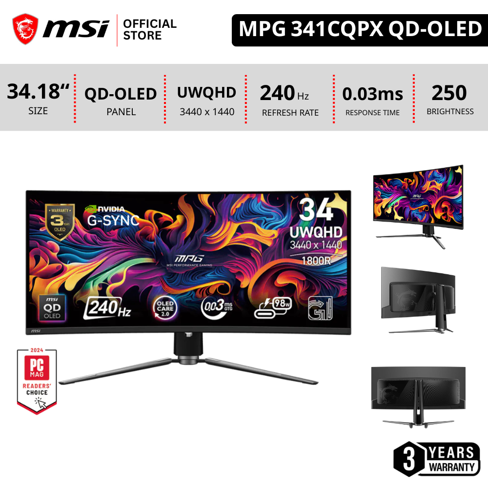 MSI MPG 341CQPX QD-OLED จอคอมพิวเตอร์