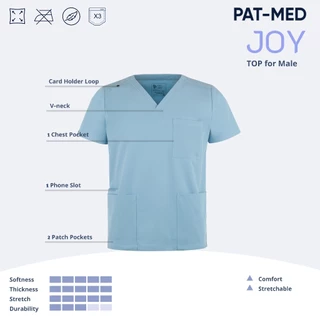 PAT-MED Scrubs Sets Top & Pants for Male รุ่น JOY ชุดสครับแพทย์ พยาบาล (ไม่รวมปักชื่อ)