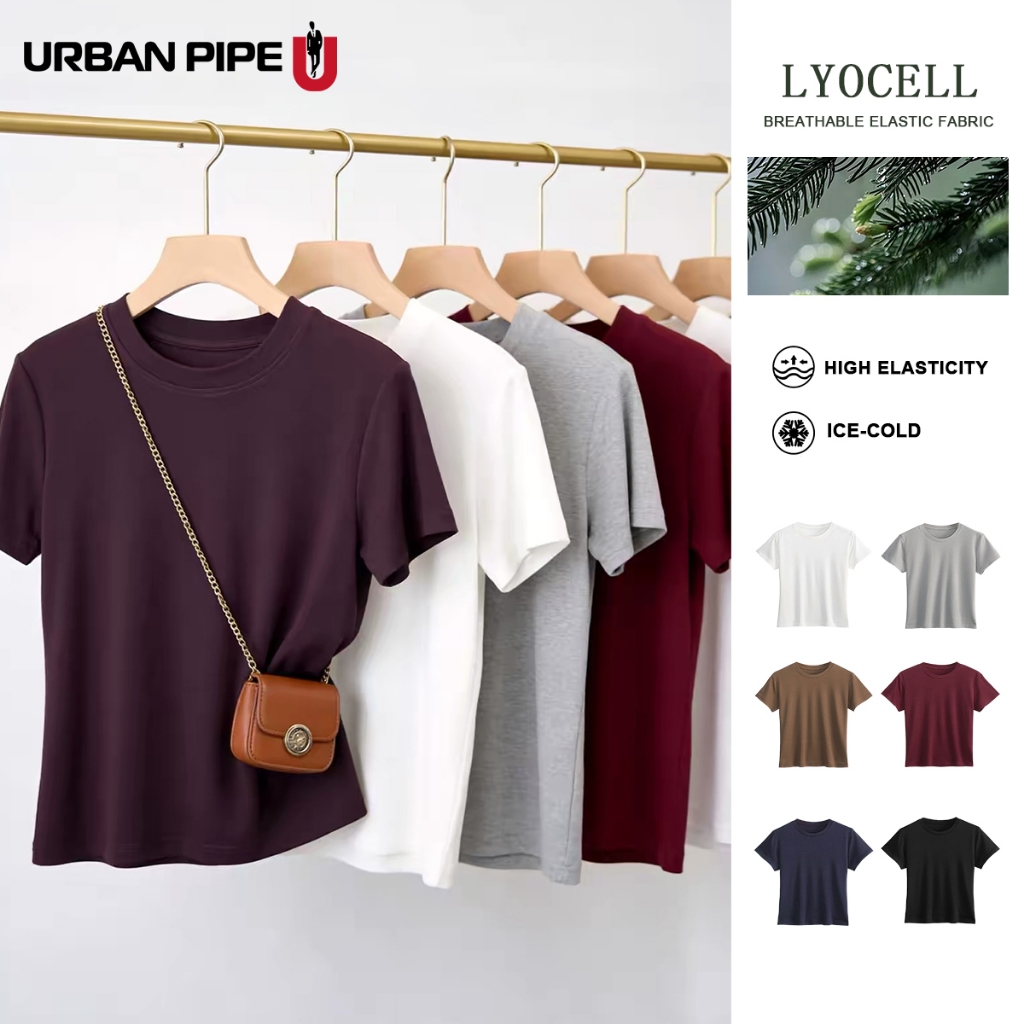 URBAN PIPE Everyday Women T-Shirt LYOCELL เสื้อยืดคอกลม ผ้านุ่ม ระบายอากาศดี ไม่มีป้ายคอ ไม่คัน High Quality 016d